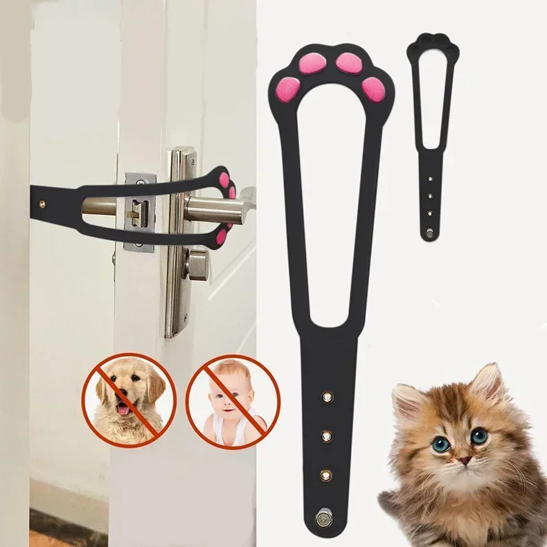 Cat Door Holder Latch Adjustable Dog Door Stopper Elastic Gate Lock Flex Latch Strap Keep Dog Out From Entering Pet Gate Supply