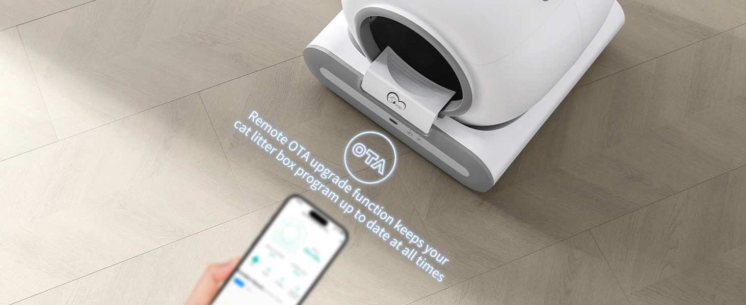 DOEL 65L Self-Cleaning Cat Litter Box App Control, ONLY Supports 2.4G WiFi w/Litter Mat&Trash Bags, Fit for Tofu & Mixed Litter