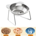 Stainless Steel Cat Bowls Raised Whisker Fatigue Relief Cat Plates Pet Water Dish Kitten Bowls Pet Bowls for Cats Food Bowls - Image 2