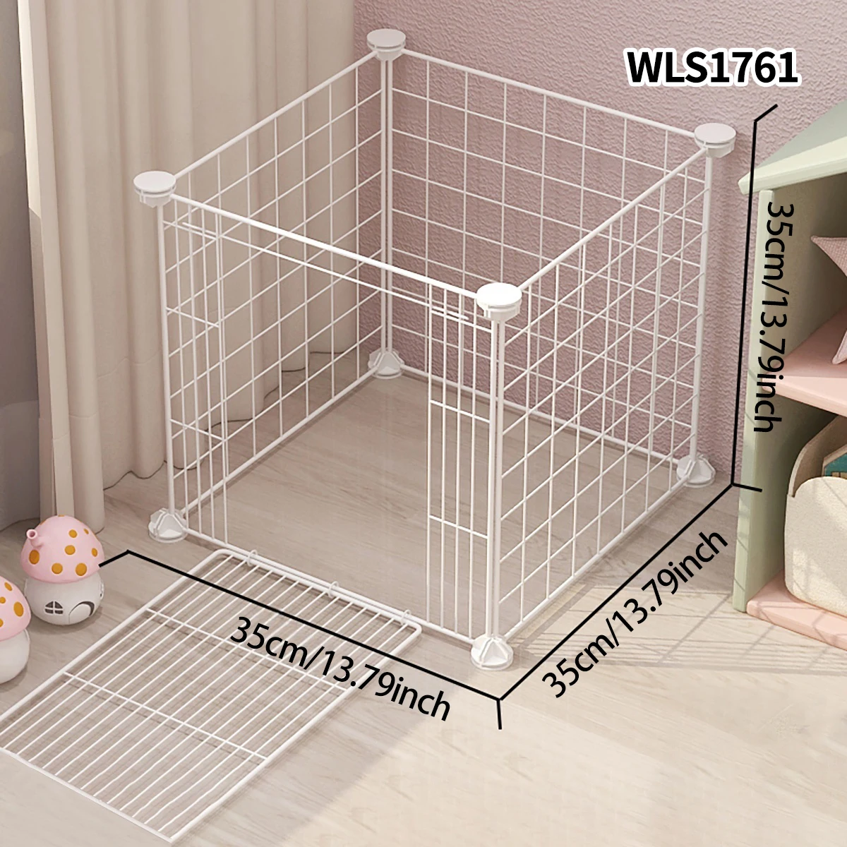 Pet Splicing Fence with Detachable Iron Mesh Gate, Isolation Barrier, Anti-Escape Gate, Indoor Fence, Easy to Assemble, Portable Cage