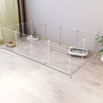 Pet Splicing Fence with Detachable Iron Mesh Gate, Isolation Barrier, Anti-Escape Gate, Indoor Fence, Easy to Assemble, Portable Cage