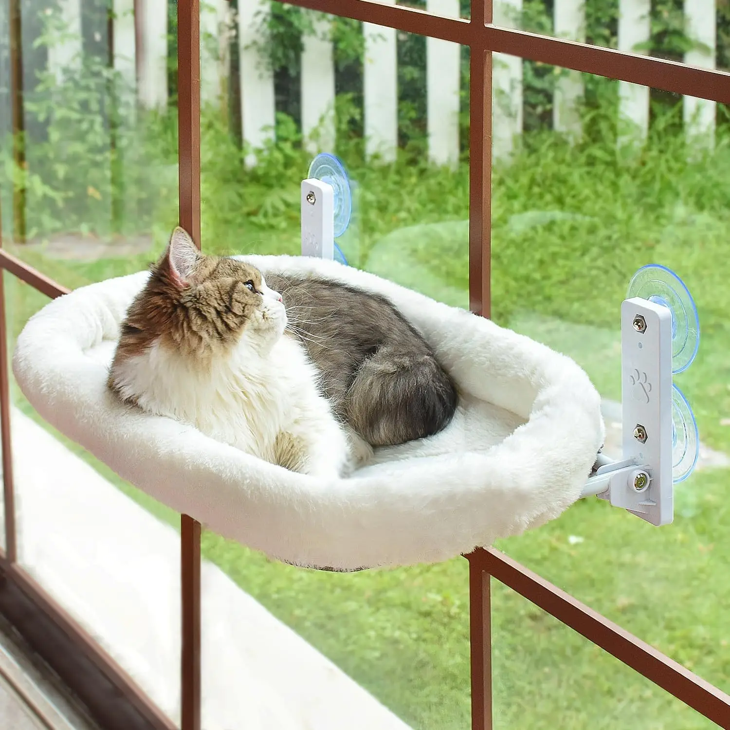 122666-hp2xvw.jpg Cat hammock window cat nest windowsill bedside sun sucker pet balcony glass habitat cat nest - Image 1