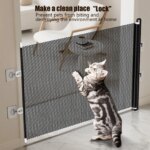 Retractable Gate Indoor Retractable Safety Gate Stair Door Partition Childproof Net Cat Baffle No-Drill for Deck Kitchen Porch