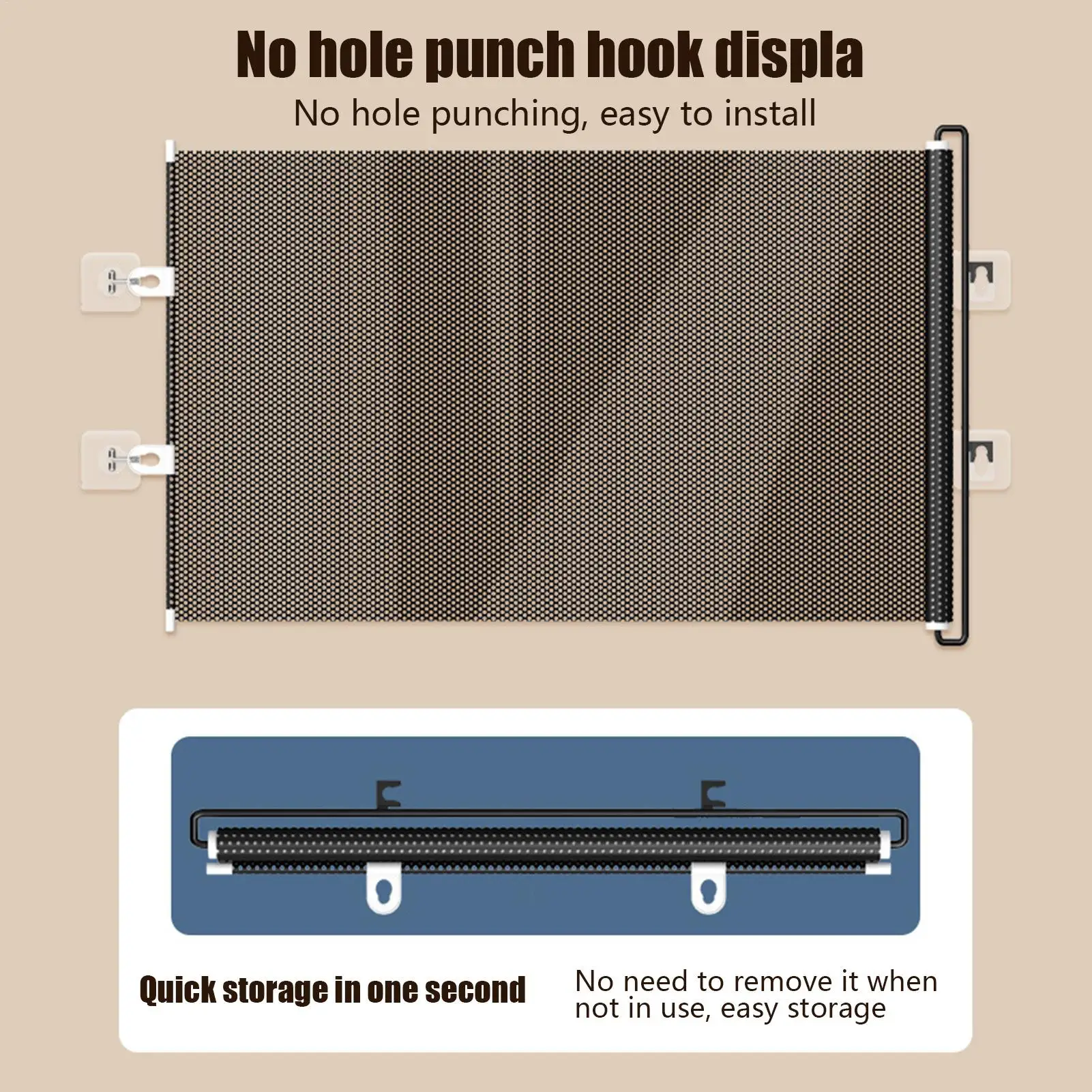 Retractable Gate Indoor Retractable Safety Gate Stair Door Partition Childproof Net Cat Baffle No-Drill for Deck Kitchen Porch