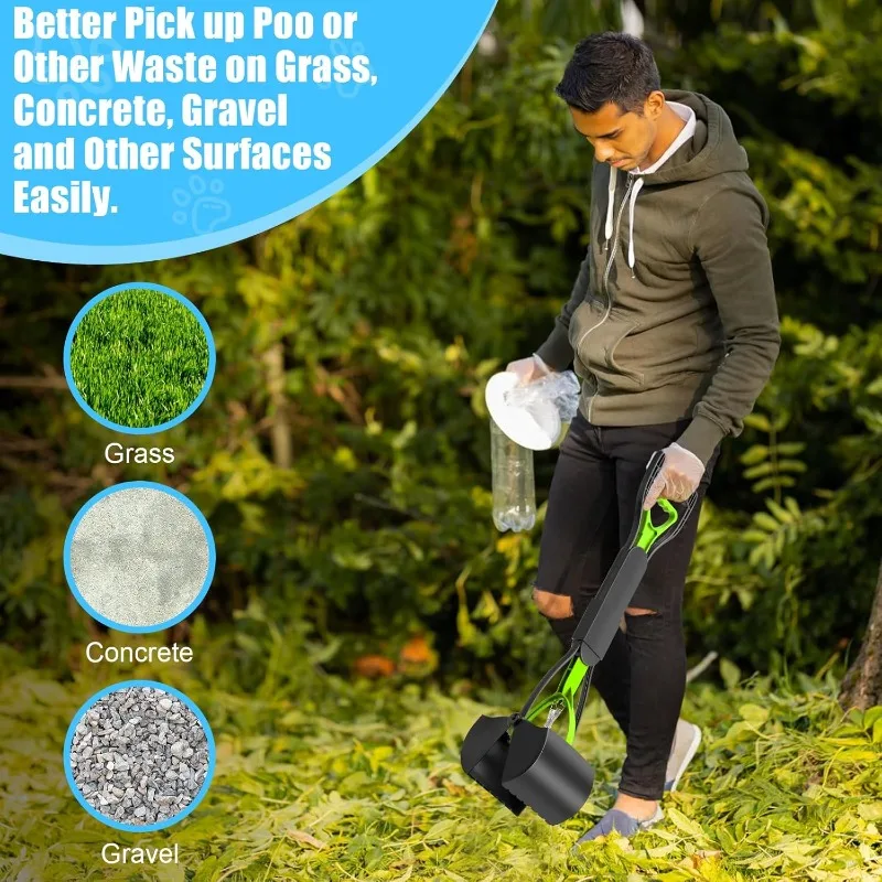 Jaw Clamp Dog Poop Scooper Heavy Duty Long Handle Pet Waste Grabber for Dogs Cats Puppies Foldable Rust Proof Cleaning Tool Jaw Clamp Dog Poop Scooper Heavy Duty Long Handle Pet Waste Grabber for Dogs Cats Puppies Foldable Rust Proof Cleaning Tool
