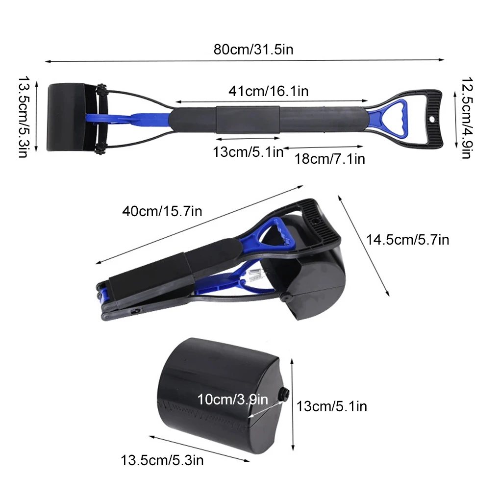 Pooper Scooper For Dog Jaw Clamp Heavy Duty Long Handle Poop Scooper For Dog Puppy Cat Waste Picker Pet Cleaning Shovel Tools