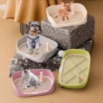 Pet Toilet for Small Dogs Cats Portable Dog Training Toilet Puppy Pad Holder Tray Pet Supplies Indoor Dog Potty Rabbit Toilets