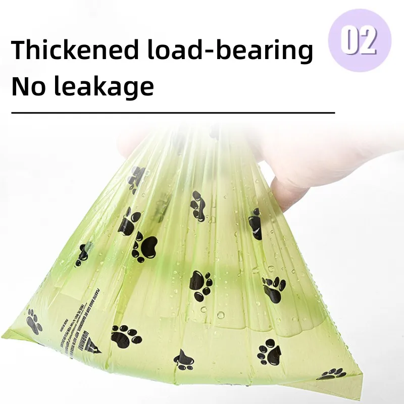 Biodegradable Pet Waste Bags Thickened Portable Printed Dog Poop Bags Eco-friendly Outdoor Pet Poop Pickup Bags with Organizer