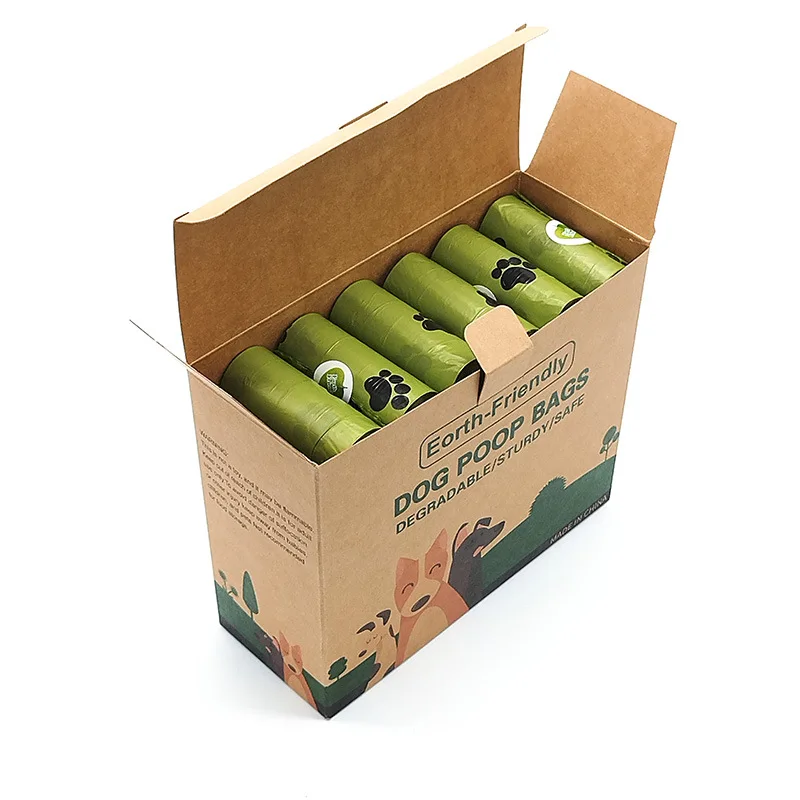 Biodegradable Pet Waste Bags Thickened Portable Printed Dog Poop Bags Eco-friendly Outdoor Pet Poop Pickup Bags with Organizer