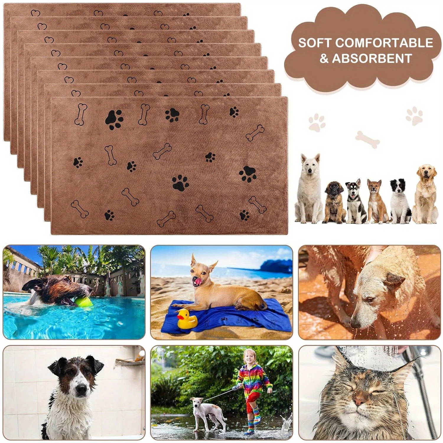 Dog Towels,Quick-Dry Microfiber - Absorbent Pet Bath & Paw Cleaning Cloths for Medium Breeds, 40x24 Inch Dog Towels,Quick-Dry Microfiber - Absorbent Pet Bath & Paw Cleaning Cloths for Medium Breeds, 40x24 Inch