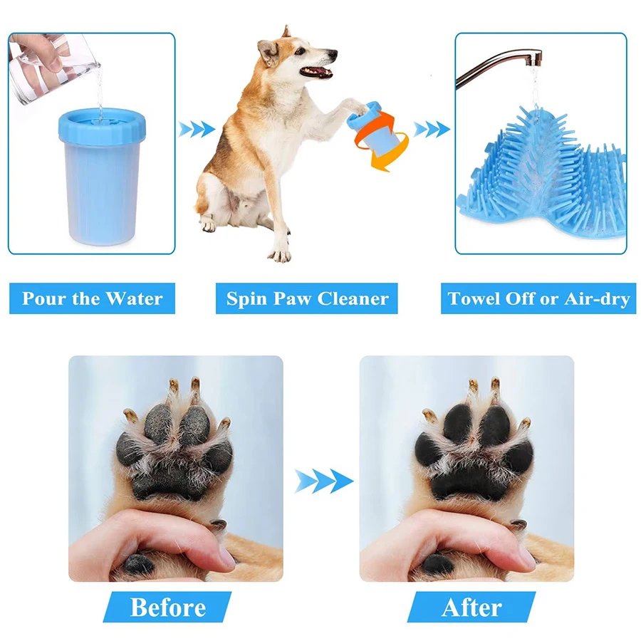 1Pc Pet Plastic Foot Wash Cup S L XL Large size silicone brush Dog cat clean foot mud removable cleaning Foot 1Pc Pet Plastic Foot Wash Cup S L XL Large size silicone brush Dog cat clean foot mud removable cleaning Foot