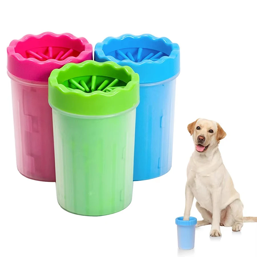 124369-tyrcvu.jpg 1Pc Pet Plastic Foot Wash Cup S L XL Large size silicone brush Dog cat clean foot mud removable cleaning Foot - Image 1