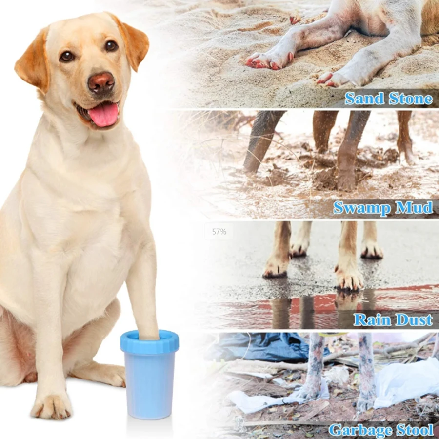 1Pc Pet Plastic Foot Wash Cup S L XL Large size silicone brush Dog cat clean foot mud removable cleaning Foot 1Pc Pet Plastic Foot Wash Cup S L XL Large size silicone brush Dog cat clean foot mud removable cleaning Foot