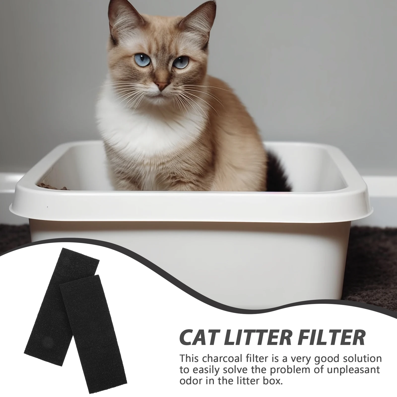 2pcs Pet Cat Litter Box Filter Activated Carbon Filters Cat Litter Boxes Charcoal Filter Automatic Charcoal Filters For Cats