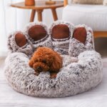 Dog Bed Cat Pet Sofa Cute Bear Paw Shape Comfortable Cozy Pet Sleeping Beds For Small Medium Large Soft Fluffy Cushion Dog Bed - Image 4
