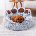 Dog Bed Cat Pet Sofa Cute Bear Paw Shape Comfortable Cozy Pet Sleeping Beds For Small Medium Large Soft Fluffy Cushion Dog Bed - Image 2