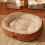 Plush Oval Pet Bed for Dogs and Cats, Thickened achine Washable All-Season Dog Cat Cushion for Small Medium Large Breeds - Image 3