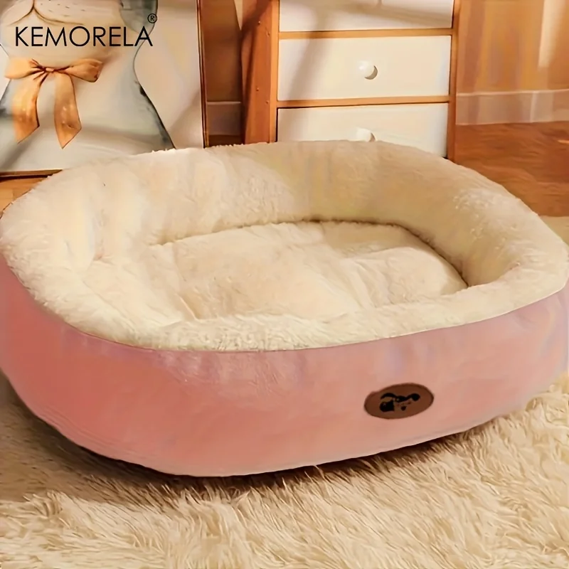 Plush Oval Pet Bed for Dogs and Cats, Thickened achine Washable All-Season Dog Cat Cushion for Small Medium Large Breeds Plush Oval Pet Bed for Dogs and Cats, Thickened achine Washable All-Season Dog Cat Cushion for Small Medium Large Breeds