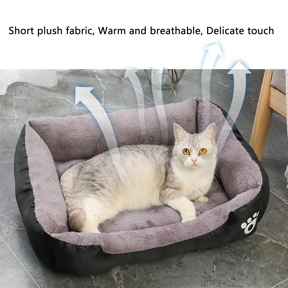 Soft Square Large Dog Sofa Elastic Dog House Cushion Winter Warm Medium Dog Bed Washable Cat Kennel House Accessories