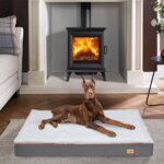 Premium Large Orthopedic Memory Foam Dog Bed Waterproof Pet Dog Crate Jumbo Mattress with Orange Trim Washable Water Resistant - Image 3