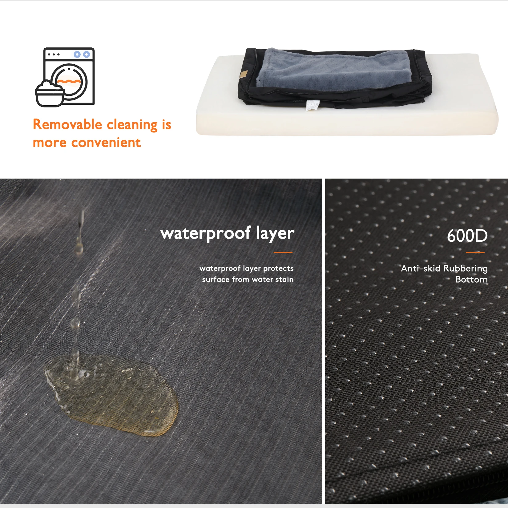 Washable Dog Beds for Large Dogs Comfortable Orthopedic Dog Bed Sponge Foam Pet Bedding Dog Crate Bed