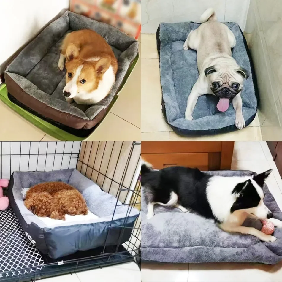 Large Square Nest L-3XL Pet Large Dog Bed for Medium Dogs Soft Fleece Nest Big Dog Sofa Bed Winter Warm Cat House for Pet