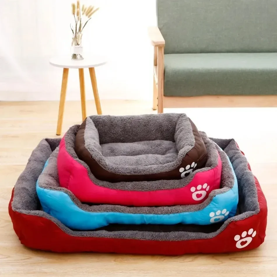Large Square Nest L-3XL Pet Large Dog Bed for Medium Dogs Soft Fleece Nest Big Dog Sofa Bed Winter Warm Cat House for Pet