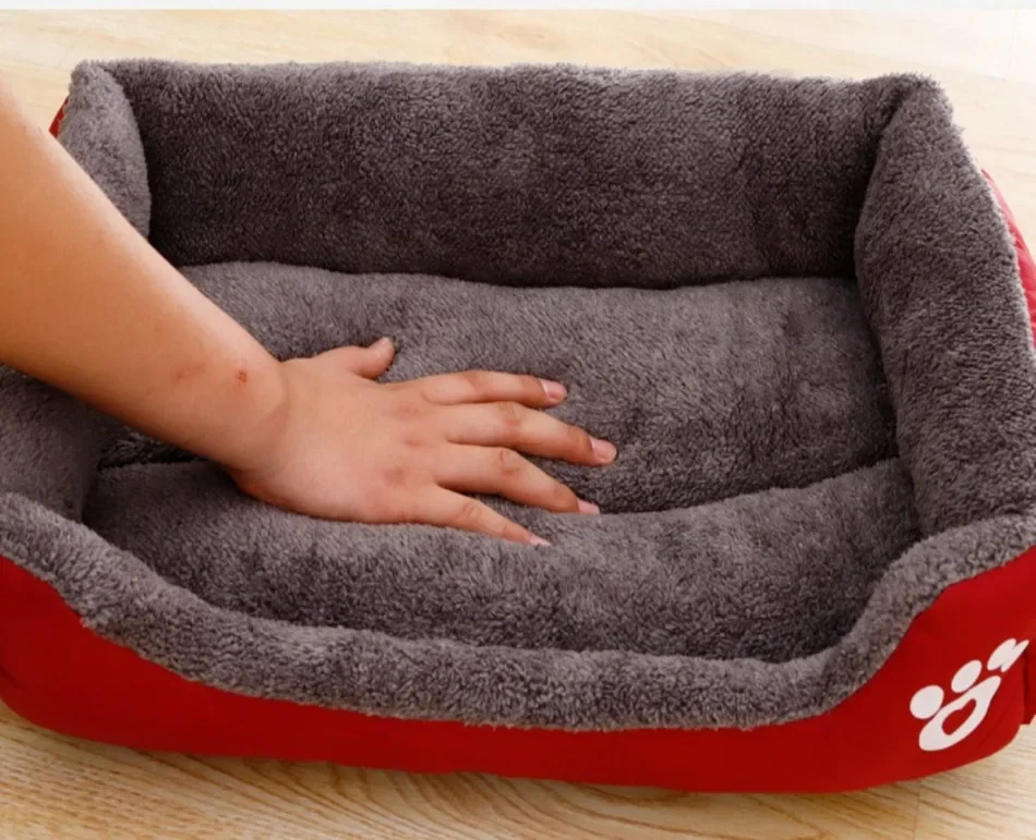 Large Square Nest L-3XL Pet Large Dog Bed for Medium Dogs Soft Fleece Nest Big Dog Sofa Bed Winter Warm Cat House for Pet