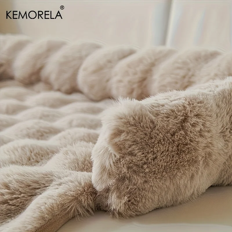 Luxury Plush Pet Mattress -Thickened Warm Imitation Rabbit Fur Dog Bed with Pillow, Scratch-Resistant Anti-Slip for Medium Dogs