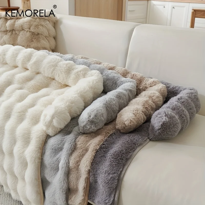 Luxury Plush Pet Mattress -Thickened Warm Imitation Rabbit Fur Dog Bed with Pillow, Scratch-Resistant Anti-Slip for Medium Dogs