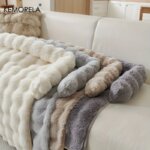 Luxury Plush Pet Mattress -Thickened Warm Imitation Rabbit Fur Dog Bed with Pillow, Scratch-Resistant Anti-Slip for Medium Dogs - Image 5