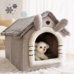 Winter Folding Pet House Kennels for Small to Medium Dogs And Cats Beds Maternity Puppy Baskets Soft Cozy Warm Shelter Mat Pet