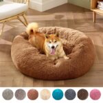 40-100cm Home Round Pet Bed for Large Dog Bed Super Soft Cat Bed Long Plush Dog House for Medium Dog House Winter Warm Sleeping