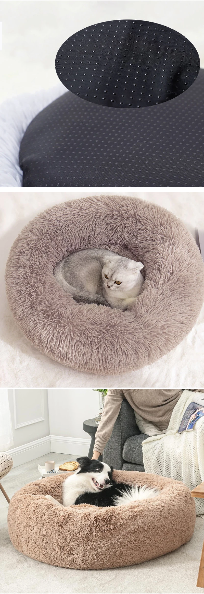 40-100cm Home Round Pet Bed for Large Dog Bed Super Soft Cat Bed Long Plush Dog House for Medium Dog House Winter Warm Sleeping 40-100cm Home Round Pet Bed for Large Dog Bed Super Soft Cat Bed Long Plush Dog House for Medium Dog House Winter Warm Sleeping