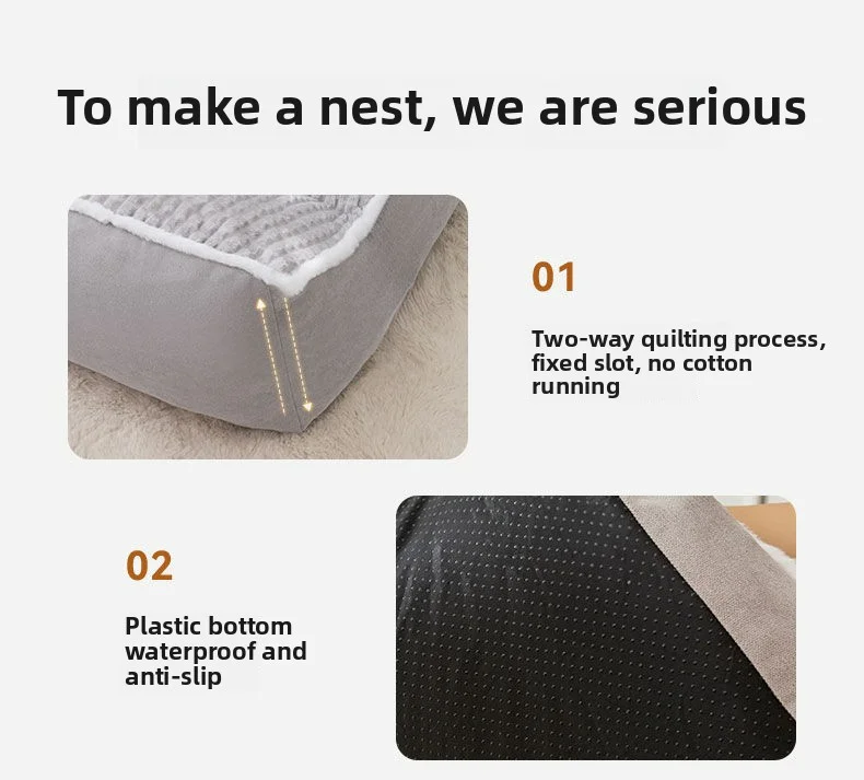New Cat Bed Dog Pet Bed Kennel Non-Slip Winter Warm Small Dog Kennel Sleeping Removed Washed Soft Puppy Cushion Cat Supplies