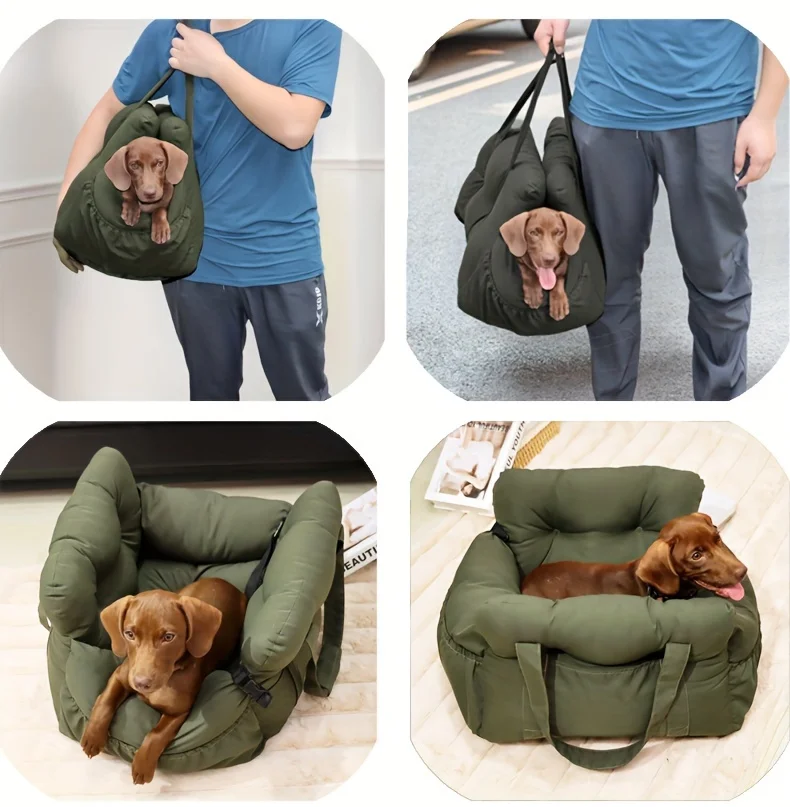Dog Car Seat with Safety Belt - Non-Slip Pet Car Bed for Small Dogs, Washable Travel Carrier with Secure Straps for Safe Car Dog Car Seat with Safety Belt - Non-Slip Pet Car Bed for Small Dogs, Washable Travel Carrier with Secure Straps for Safe Car