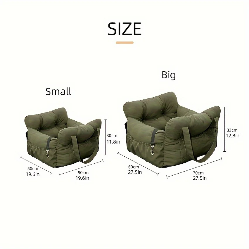 Dog Car Seat with Safety Belt - Non-Slip Pet Car Bed for Small Dogs, Washable Travel Carrier with Secure Straps for Safe Car Dog Car Seat with Safety Belt - Non-Slip Pet Car Bed for Small Dogs, Washable Travel Carrier with Secure Straps for Safe Car