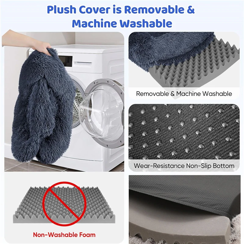 Winter Rectangular S M L XL Dog Beds Washable Plush Fluffy Dog Cat Bed Mat Pet Cushion Big Medium Kennel House camas para perro