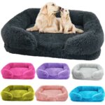 Winter Rectangular S M L XL Dog Beds Washable Plush Fluffy Dog Cat Bed Mat Pet Cushion Big Medium Kennel House camas para perro