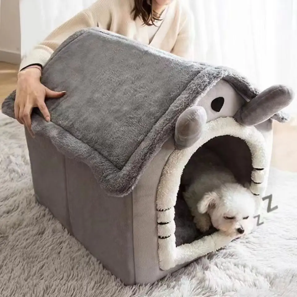 All Season Dog House Style Bed - Removable Washable Pet Bed for Small Dogs Teddy Winter Warm Cat Dog House All Season Dog House Style Bed - Removable Washable Pet Bed for Small Dogs Teddy Winter Warm Cat Dog House