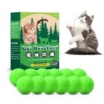 12X Cat Repellent Balls Aroma Balls with Peppermint Oil Dog Repellent Ball Keep Cats Out of Garden for Furniture Protection - Image 2