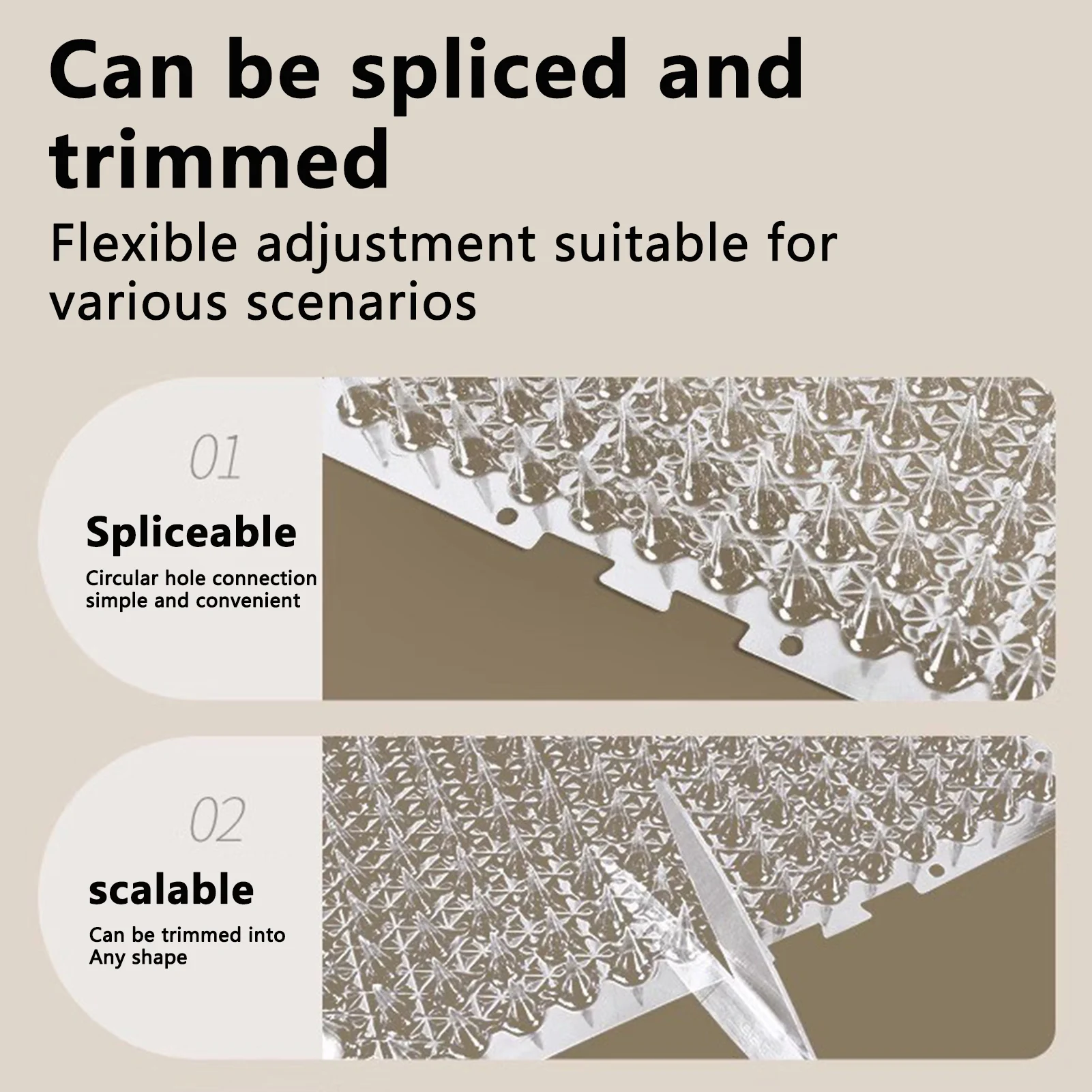 Qumao Network Cat Scat Plastic Mat With Spikes Anti-digging Pet Prickle Strips Weather Resistant Spike Mat Anti-cat Crawling Mat