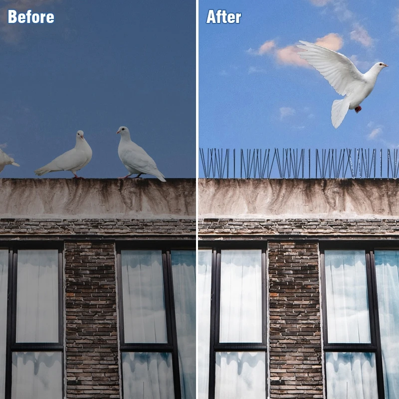 Bird Repellent Mat Stainless Steel Anti-Pigeon Spikes for Fence Roof Blacony Wall Spikes Straps Burglar Anti Cat Climb Tools