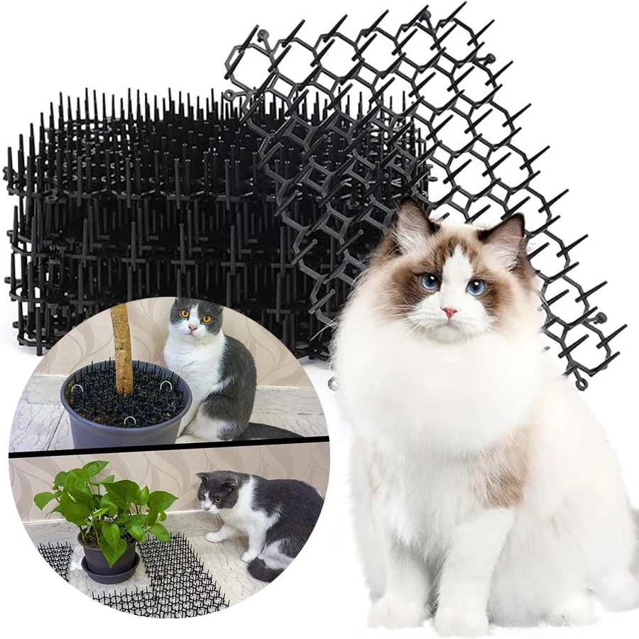 127796-ymiaut.jpg Cats Repeller Repellent Spike Indoor Outdoor All Seasons Anti Network Training Plastic Mat Keeping Away Dogs Protecting Plants - Image 1