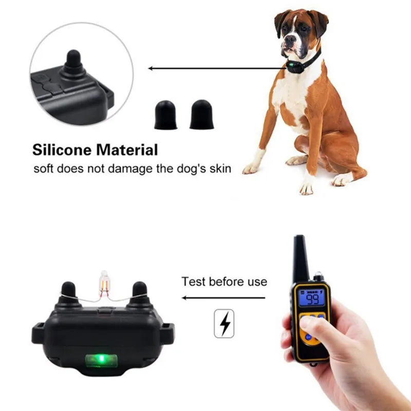 Electric Dog Training Collar Waterproof Dog Bark Collar Pet With Remote Control Rechargeable Anti Barking Device All Size Dogs Electric Dog Training Collar Waterproof Dog Bark Collar Pet With Remote Control Rechargeable Anti Barking Device All Size Dogs