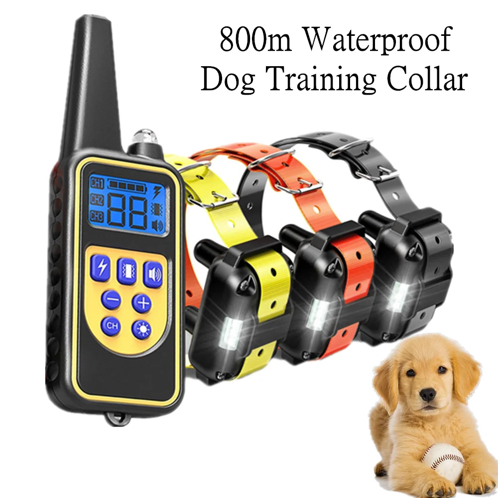 Electric Dog Training Collar Waterproof Dog Bark Collar Pet With Remote Control Rechargeable Anti Barking Device All Size Dogs Electric Dog Training Collar Waterproof Dog Bark Collar Pet With Remote Control Rechargeable Anti Barking Device All Size Dogs