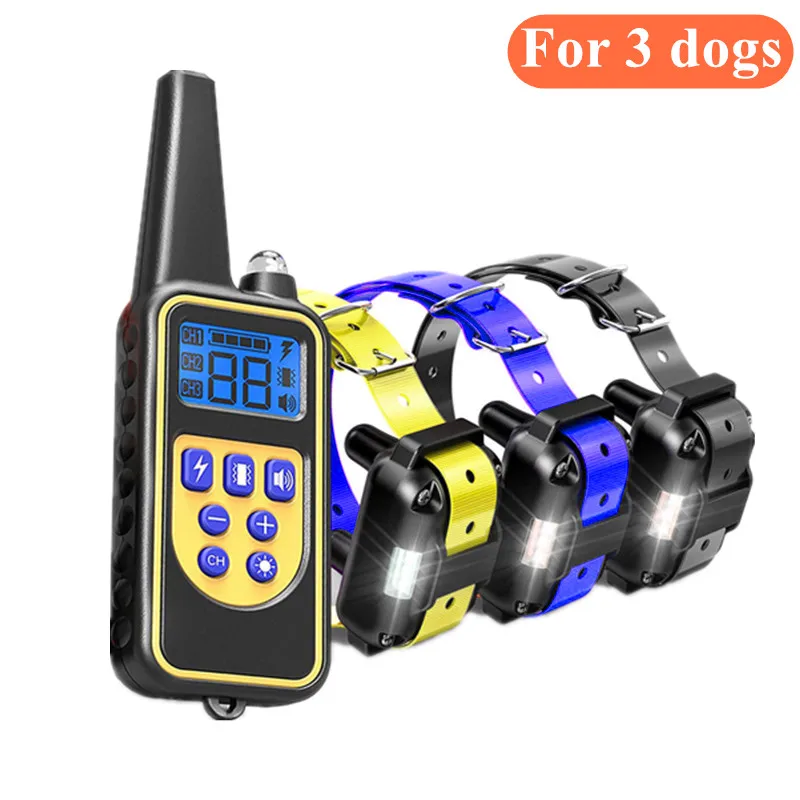 Electric Dog Training Collar Waterproof Dog Bark Collar Pet With Remote Control Rechargeable Anti Barking Device All Size Dogs Electric Dog Training Collar Waterproof Dog Bark Collar Pet With Remote Control Rechargeable Anti Barking Device All Size Dogs