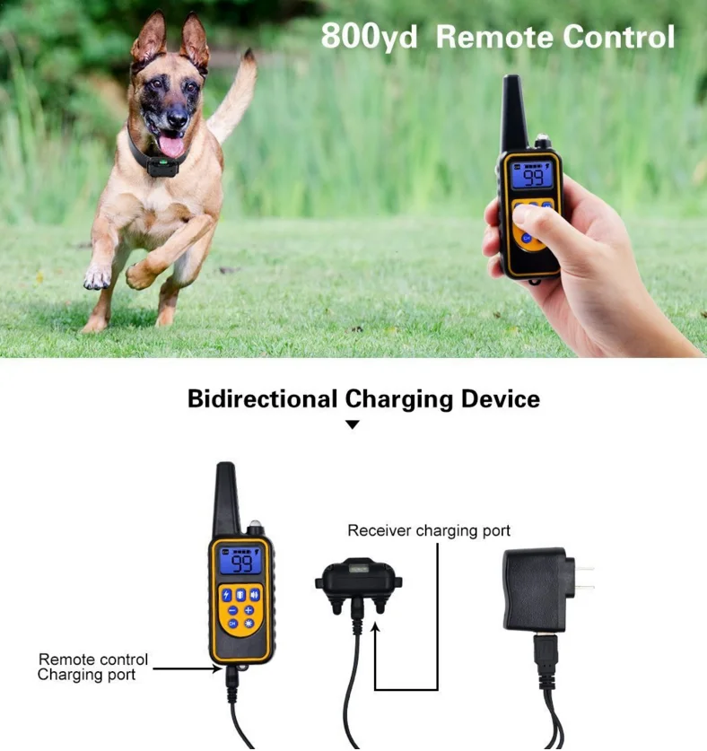 Electric Dog Training Collar Waterproof Dog Bark Collar Pet With Remote Control Rechargeable Anti Barking Device All Size Dogs Electric Dog Training Collar Waterproof Dog Bark Collar Pet With Remote Control Rechargeable Anti Barking Device All Size Dogs