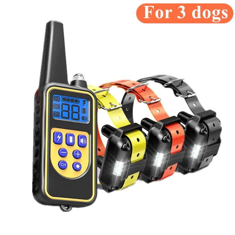 Electric Dog Training Collar Waterproof Dog Bark Collar Pet With Remote Control Rechargeable Anti Barking Device All Size Dogs Electric Dog Training Collar Waterproof Dog Bark Collar Pet With Remote Control Rechargeable Anti Barking Device All Size Dogs