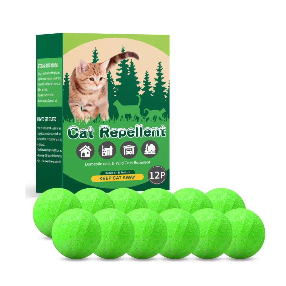 1/2/3Boxs Cat Deterrent Outdoor Indoor Natural Peppermint Oil Cat Deterrent Ball Dog Repellent Keep Cats Off Lawn Yard Garden